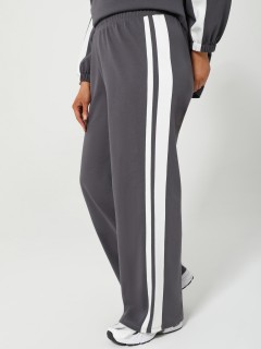 Брюки серые из футера с лампасами Dora(фото7)