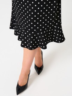 Платье чёрное из трикотажа в горошек Dora(фото8)