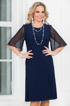 Платье миди тёмно-синего цвета Lavira