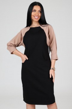 Платье чёрное из футера с карманами Iv-capriz