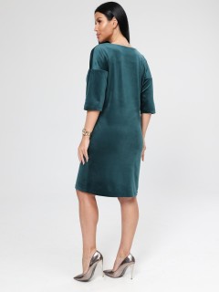Платье велюровое изумрудного цвета с карманами Iv-capriz(фото7)