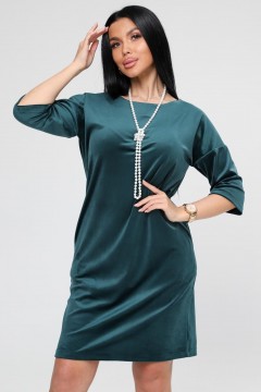 Платье велюровое изумрудного цвета с карманами Iv-capriz