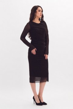 Платье чёрное трикотажное с блеском Braslava(фото3)