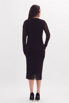 Платье чёрное трикотажное с блеском Braslava(фото5)