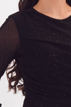 Платье чёрное трикотажное с блеском Braslava(фото4)
