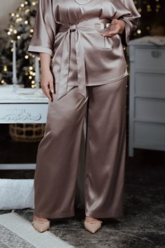 Брюки-палаццо светло-серого цвета Braslava(фото3)