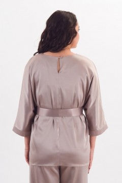 Блузка светло-серая с поясом Braslava(фото9)