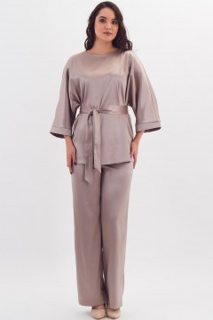 Блузка светло-серая с поясом Braslava(фото2)