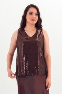 Майка коричневая с блеском Braslava(фото3)