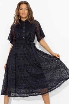 Платье кружевное тёмно-синее на трикотажном подкладе Charutti
