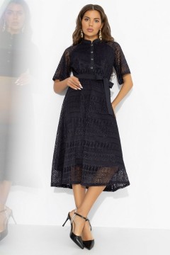 Платье кружевное тёмно-синее на трикотажном подкладе Charutti(фото3)