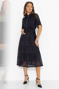 Платье кружевное тёмно-синее на трикотажном подкладе Charutti(фото6)