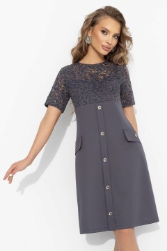 Платье нарядное трикотажное с кружевом Charutti(фото3)