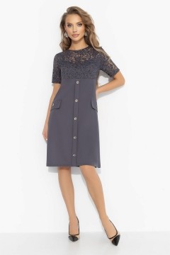 Платье нарядное трикотажное с кружевом Charutti(фото2)