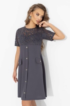 Платье нарядное трикотажное с кружевом Charutti(фото6)