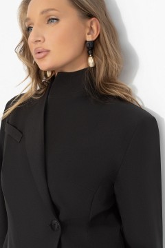 Жакет чёрный асимметричного кроя Charutti(фото4)
