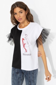 Футболка трикотажная с рукавами из фатина Charutti(фото6)