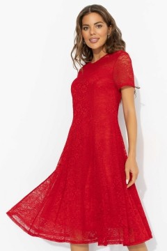 Платье кружевное красного цвета на подкладе Charutti(фото4)