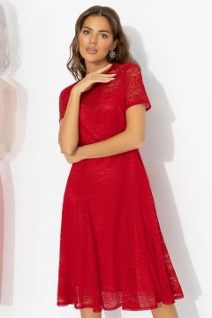 Платье кружевное красного цвета на подкладе