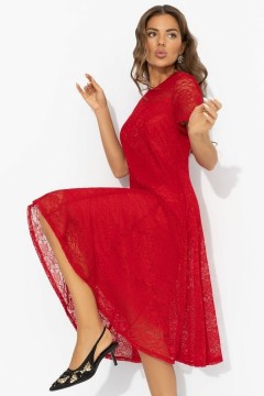 Платье кружевное красного цвета на подкладе Charutti(фото3)