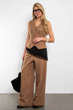 Брюки палаццо песочного цвета Kosmos