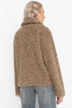 Полупальто бежевое с акцентным подкладом Charutti(фото8)