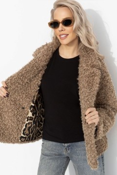 Полупальто бежевое с акцентным подкладом Charutti(фото5)