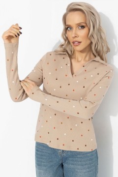 Поло с длинным рукавом в цвете латте Charutti(фото3)