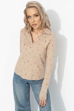 Поло с длинным рукавом в цвете латте Charutti(фото5)