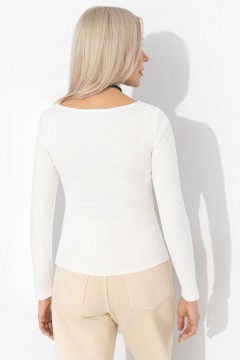 Лонгслив белый в рубчик Charutti(фото5)
