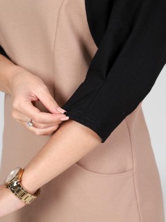 Платье из футера бежевого цвета с карманами Iv-capriz(фото5)