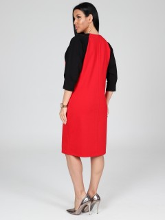 Платье из футера красного цвета с карманами Iv-capriz(фото7)