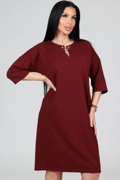 Платье бордовое из футера с карманами  Iv-capriz