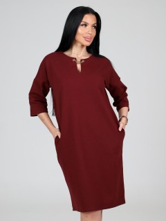 Платье бордовое из футера с карманами  Iv-capriz(фото3)