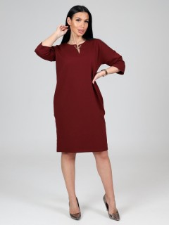 Платье бордовое из футера с карманами  Iv-capriz(фото5)