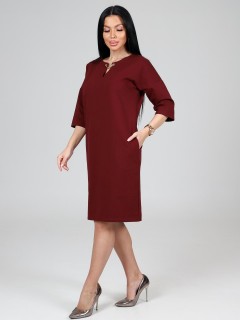 Платье бордовое из футера с карманами  Iv-capriz(фото7)