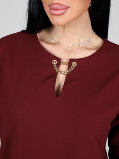 Платье бордовое из футера с карманами  Iv-capriz(фото4)