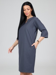 Платье серое из футера с карманами  Iv-capriz(фото3)