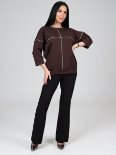 Свитшот коричневый из футера Iv-capriz(фото4)