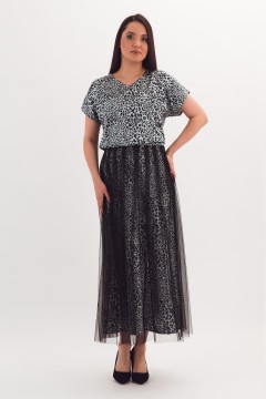 Блузка серая с леопардовым принтом Braslava(фото2)