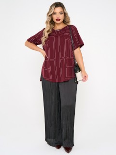 Блузка бордовая с принтом Dora(фото2)