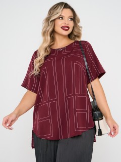 Блузка бордовая с принтом Dora(фото3)