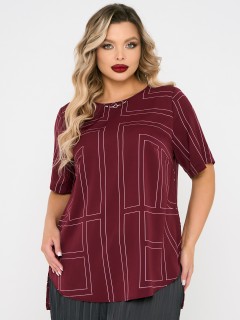 Блузка бордовая с принтом Dora(фото5)