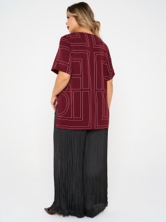 Блузка бордовая с принтом Dora(фото10)