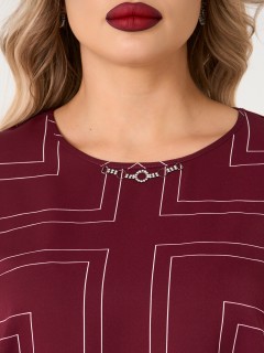 Блузка бордовая с принтом Dora(фото4)