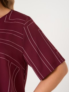 Блузка бордовая с принтом Dora(фото7)