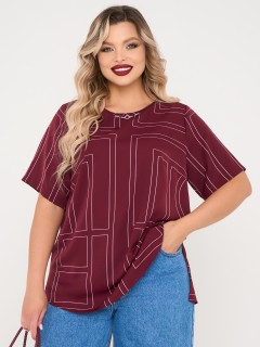 Блузка бордовая с принтом Dora(фото8)