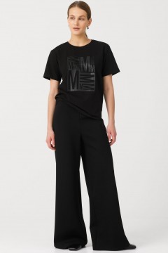 Брюки чёрные трикотажные широкие Priz