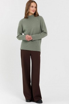 Брюки коричневые прямые трикотажные Priz