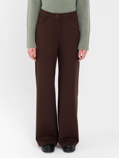 Брюки коричневые прямые трикотажные Priz(фото3)